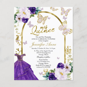 Schmetterling Budget Quince Einladungen Lila Kleid