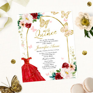 Schmetterling Budget Quince Einladungen Rotes Klei