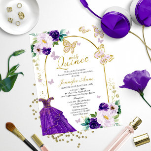 Schmetterling Budget Spanische Quinceanera Einladu