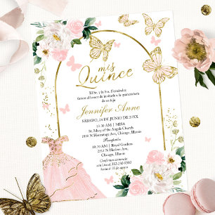 Schmetterling Budget Spanische Quinceanera Einladu