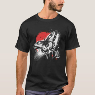 Schmetterling. Cooles Sumi-e Tier Sonnenuntergang T-Shirt