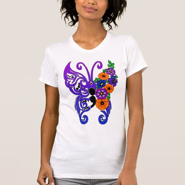 Schmetterling... CRPS, Bipolar, Fibro, OA...Becky T-Shirt (Vorderseite)