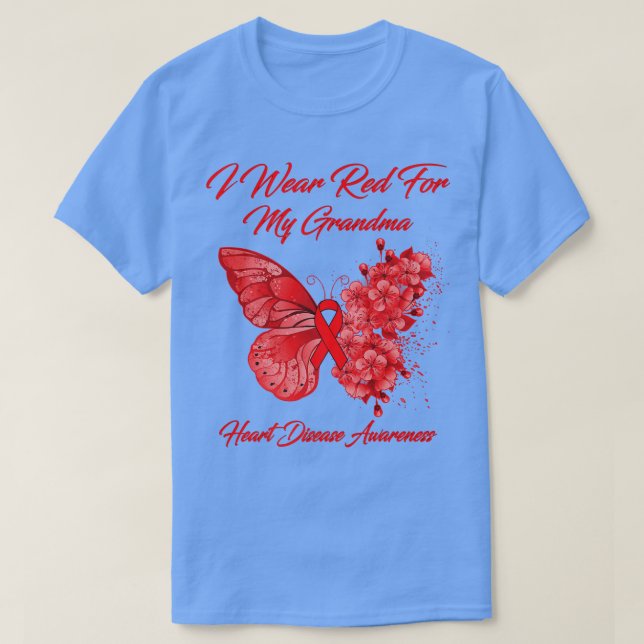 Schmetterling, den ich für meine Oma-Herzerkrankun T-Shirt (Design vorne)