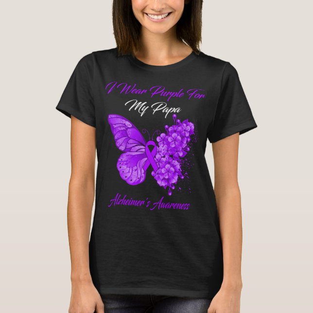 Schmetterling, den ich für meine Papa-Alzheimer tr T-Shirt (Vorderseite)