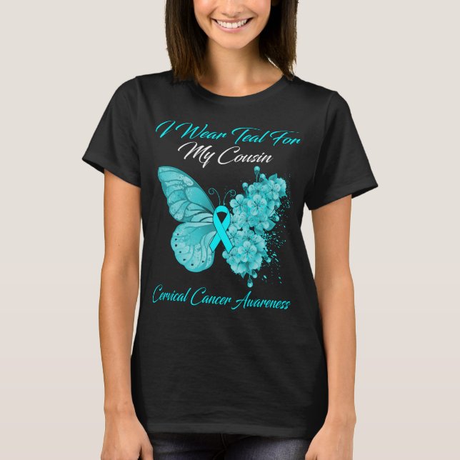Schmetterling, den ich für meinen Cousin Aquamarin T-Shirt (Vorderseite)