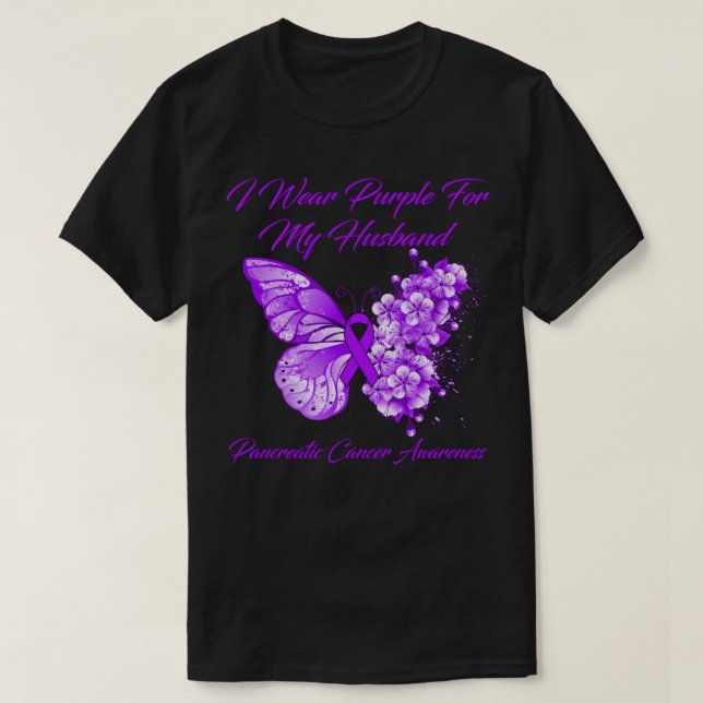 Schmetterling, den ich für meinen Mann Lila trage T-Shirt (Design vorne)