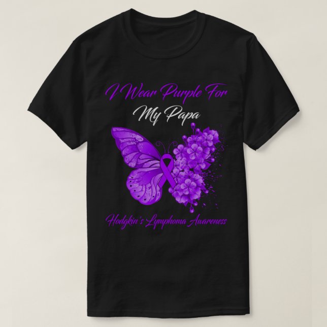 Schmetterling, den ich für meinen Papa Hodgkin's L T-Shirt (Design vorne)