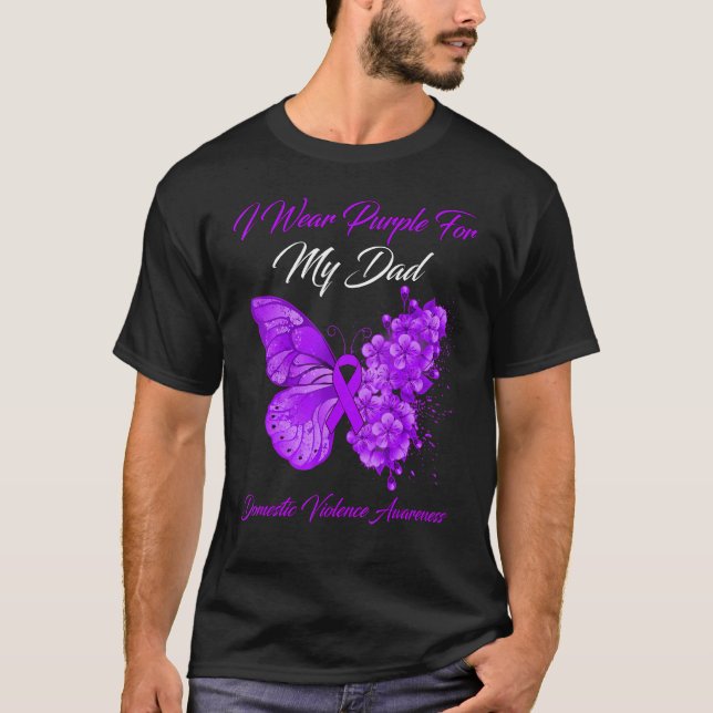 Schmetterling, den ich für meinen Vater Lila trage T-Shirt (Vorderseite)