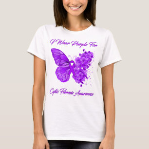 Schmetterling, den ich für zystische Fibrose Lila T-Shirt