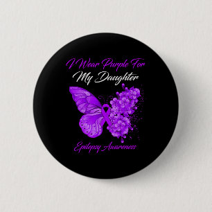 Schmetterling, den ich Lila für meine Mama Epileps Button