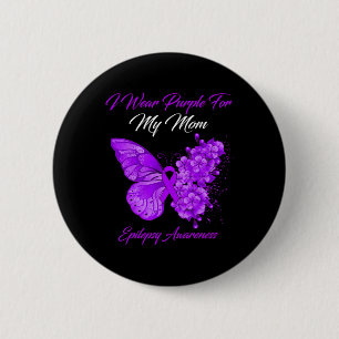 Schmetterling, den ich Lila für meine Mama Epileps Button