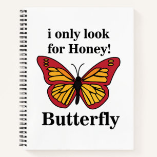 Schmetterling, den ich nur nach Honig-Schmetterlin Notizbuch