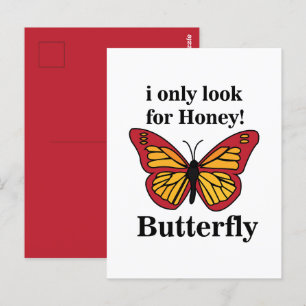 Schmetterling, den ich nur nach Honig-Schmetterlin Postkarte