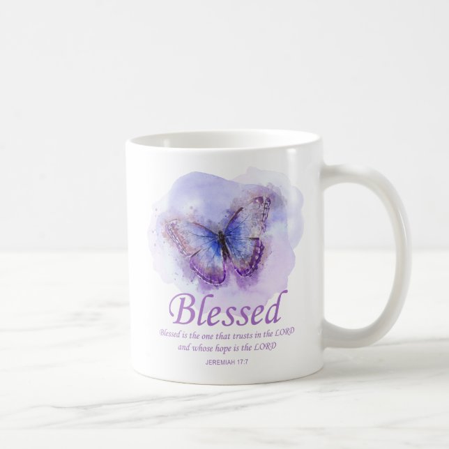 Schmetterling der Christlichen Verse für Frauen:ge Kaffeetasse (Rechts)