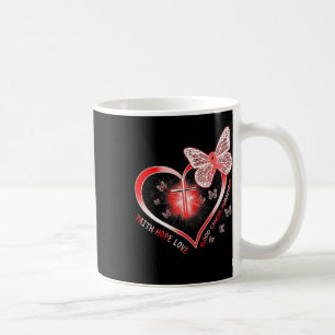 Schmetterling der Hoffnung, Glaube und Liebe für B Kaffeetasse