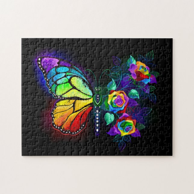 Schmetterling der Regenbogenblume Puzzle (Horizontal)