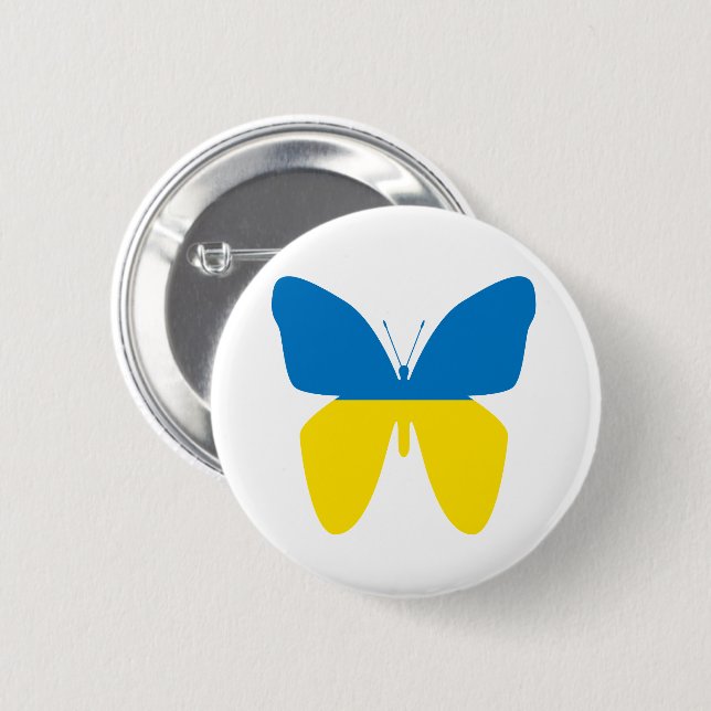 Schmetterling der Ukraine Button (Vorne & Hinten)