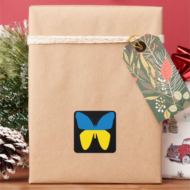 Schmetterling der Ukraine Quadratischer Aufkleber (Feiertag)