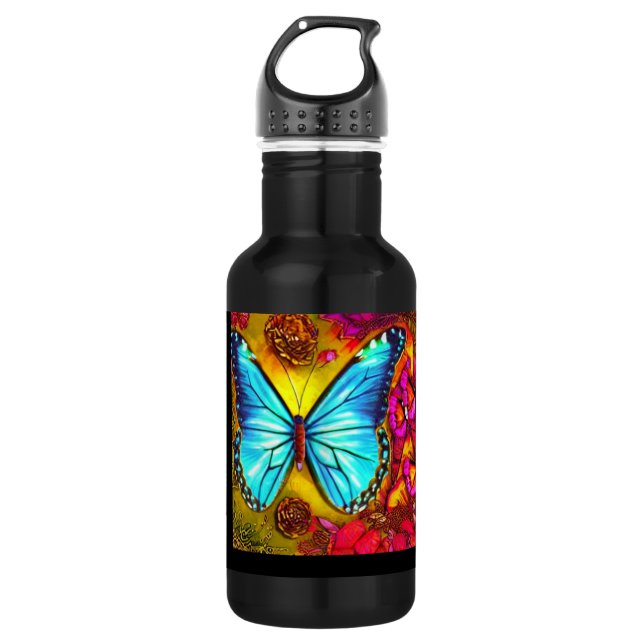 Schmetterling Edelstahlflasche (Vorderseite)
