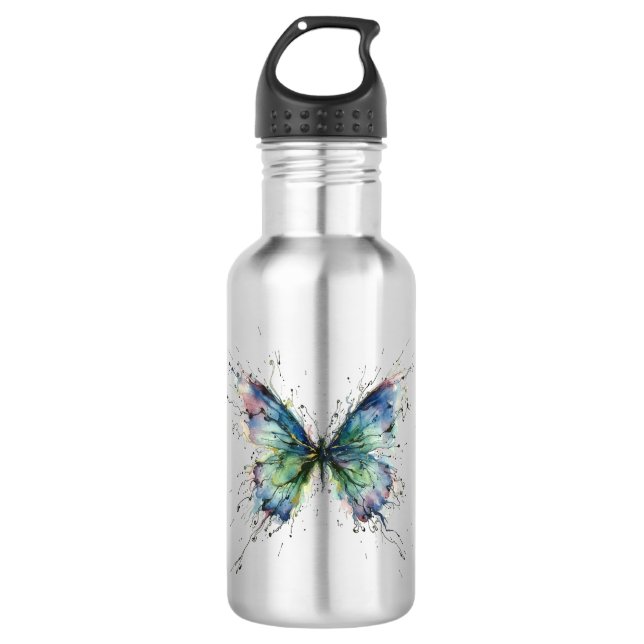 Schmetterling Edelstahlflasche (Vorderseite)