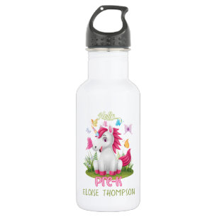 Schmetterling Einhorn vor K 1. Tag Zurück zur Schu Edelstahlflasche