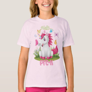 Schmetterling Einhorn vor K 1. Tag Zurück zur Schu T-Shirt