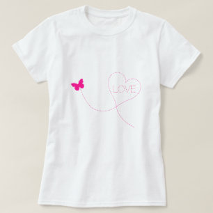 Schmetterling Fliegender T - Shirt Herz - Liebe
