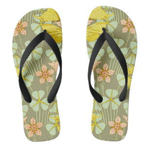 Schmetterling Floral Botanisch Bunt Flip Flops