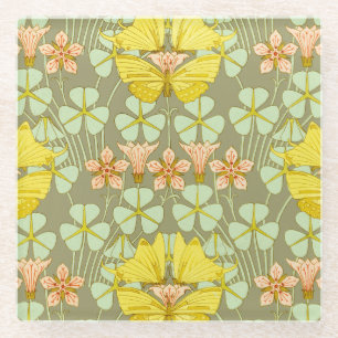 Schmetterling Floral Botanisches Bunt Glasuntersetzer
