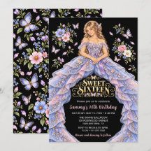 Schmetterling Floral Sweet Sixteen Geburtstag
