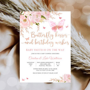 Schmetterling Florale Babyparty-Einladung Einladung