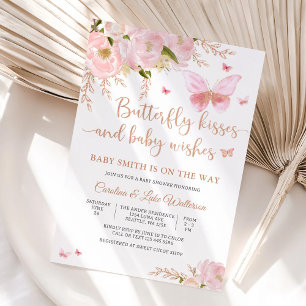 Schmetterling Florale Babyparty-Einladung Einladung