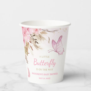 Schmetterling Florales Babyshower Pappbecher