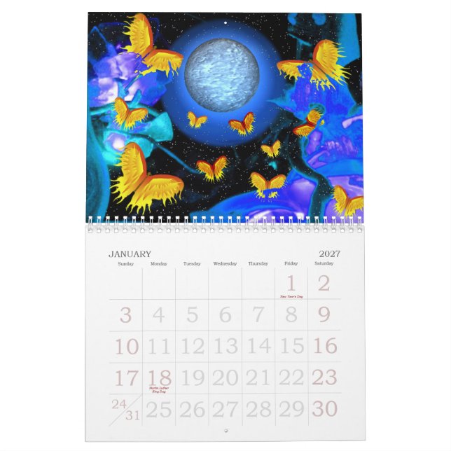 Schmetterling Flutterby in Valxart Kalender (Jan 2027)