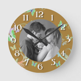 Schmetterling/Foto Runde Wanduhr