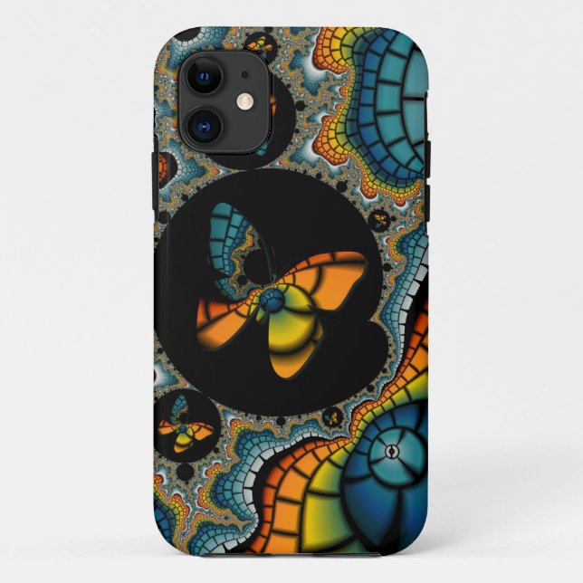 Schmetterling-Fraktal-Gehäuse Case-Mate iPhone Hülle (Rückseite)