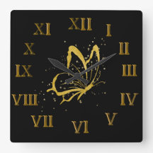 Schmetterling funkelt römische Wanduhr
