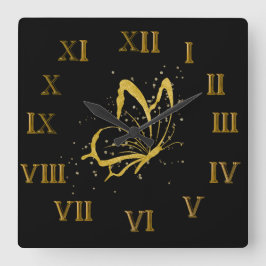 Schmetterling funkelt römische Wanduhr