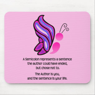Schmetterling für Semikolon-Suizid/Depressions-Bew Mousepad