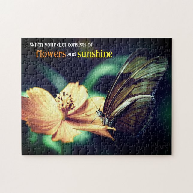 Schmetterling füttre auf Blume Puzzle (Horizontal)