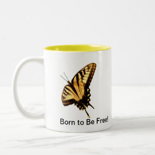 Schmetterling" geboren, frei zu sein!" zweifarbige tasse
