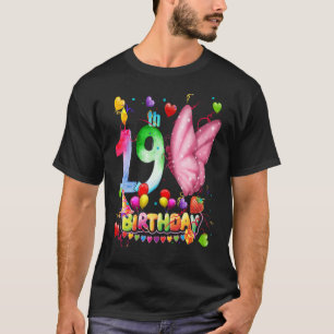 Schmetterling Geburtstag 19 Jahre Alte Kinder 19. T-Shirt