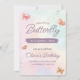 Schmetterling Geburtstag Pastell Schmetterlinge Ga Einladung