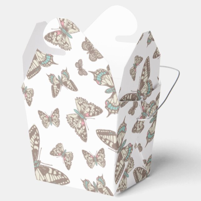 Schmetterling-gemusterte Gastgeschenk Hochzeit Geschenkschachtel (Geöffnet)