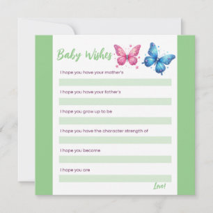 Schmetterling Gender Reveal Party Baby wünscht Einladung