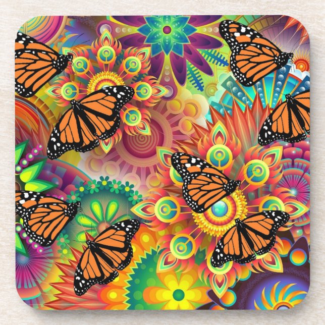 Schmetterling Getränkeuntersetzer (Vorderseite)