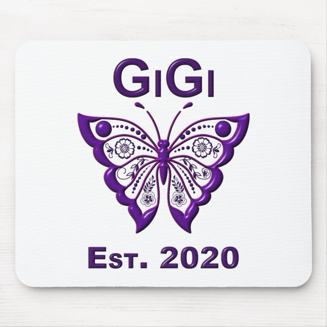 Schmetterling Gigi "Est 2020" Mousepad (Vorne)