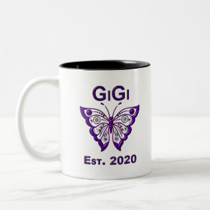 Schmetterling Gigi "Est 2020" Zweifarbige Tasse