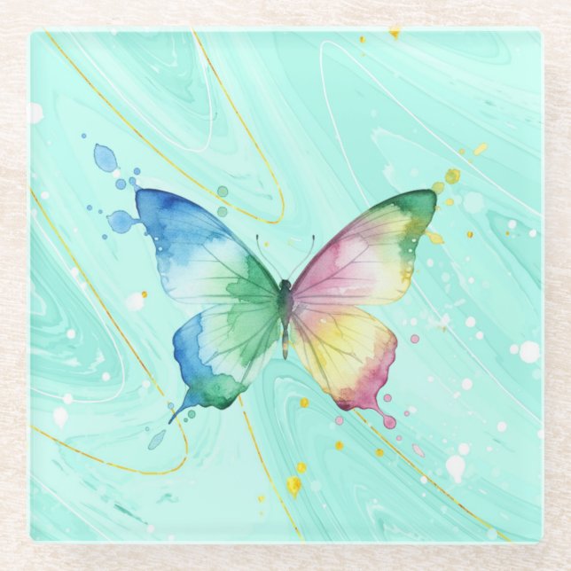 Schmetterling Glasuntersetzer (Vorderseite)
