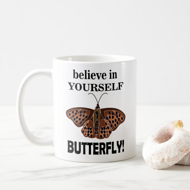 Schmetterling glaubt an euch selbst Schmetterling Kaffeetasse (Mit Donut)